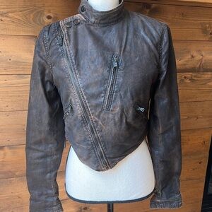 RALPH LAUREN BLACK LABEL 'BRODIE' CROPPED MOTO JACKET sz 4 MRSP $1,295